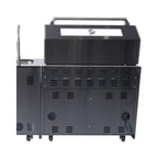 Castelle Flame Inferno Premium Black Stainless Steel 6-Burner Liquid Propane Kitchen Grill Island with Rotisserie Kit