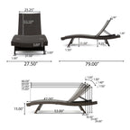 Outdoor Chaise Lounge with Adjustable Backrest and Foldable Legs