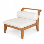 6- Piece Acacia Wood Outdoor Modular Sectional with Daybed and Tea Table