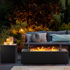 Fire Pit Table 42In Propane Fire Pit 50,000 BTU Rectangular Gas Fire Pits with Wind Guard Propane Tank Cover Table Lava Rocks for Outdoor outside Patio