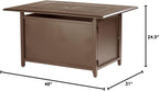 Istanbul-Fpt-Bn Rectangular 46 In. X 31 In. Aluminum Propane Pit, Glass Beads, Two Covers, Lid, 57,000 Btus in Brown Finish Fire Table