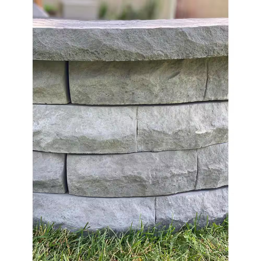 Ledgestone 47 In. X 18 In. round Concrete Wood Fuel Fire Pit Ring Kit Gray
