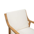 Patio Dining Chair Set of 2, Wood Outdoor Armchairs with Removable Cushions