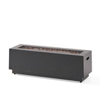 48 In. W X 15 In. H Square Iron Gas Burning Outdoor Fire Pit in Brown