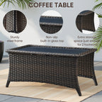 6 Pieces Luxury Outdoor Patio Furniture Sets Outdoor Conversation Sets with Swivel Rocker Patio Chairs with 6" Thick Cushion,Sofa and Glass Coffee Table for Porch Deck Backyard Poolside