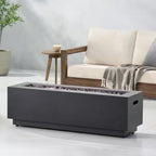 48 In. W X 15 In. H Square Iron Gas Burning Outdoor Fire Pit in Brown