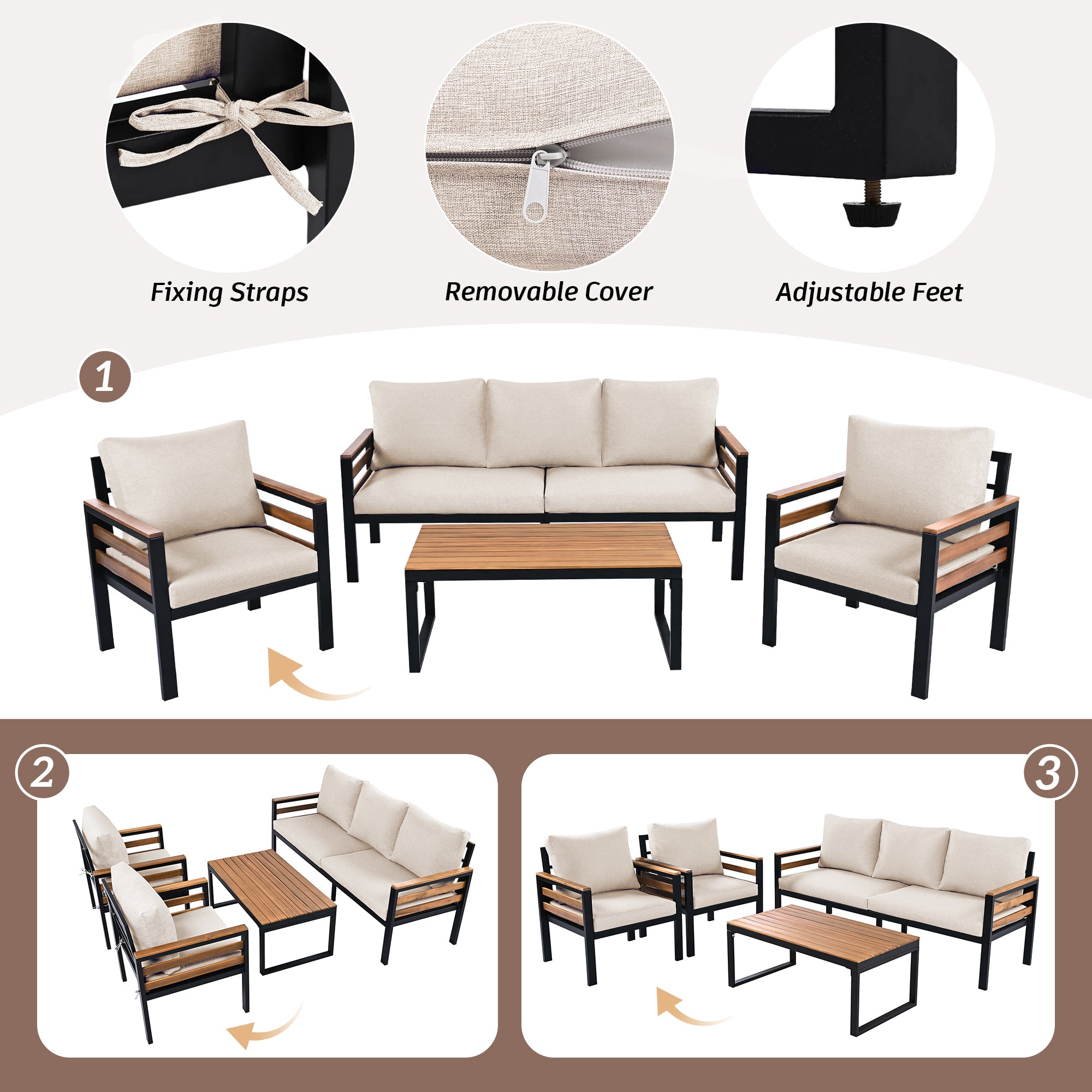 4-Piece Outdoor Furniture Sofa Set