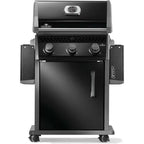 Rogue 425 3-Burner Propane Gas Grill in Black with Cast Iron Cooking Grids