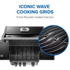 Rogue 425 3-Burner Natural Gas Grill in Black with Cast Iron Cooking Grids and Range Side Burner