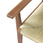 Durable Outdoor Dining Chair with Acacia Wood Frame and Wicker Seat