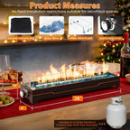 28" Table Top Propane Fire Pit, 45,000 BTU Tabletop Gas Fire Pit, Tabletop Firepit for Patio, Outdoor Portable Fireplace, Rectangular Fire Bowl with Glass Wind Guard, Glass Beads & Cover