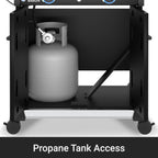 674144 Baron 490 Pro Shadow 4-Burner Pellet Ready Propane Gas Grill in Black with Side Burner and Rear Rotisserie Burner