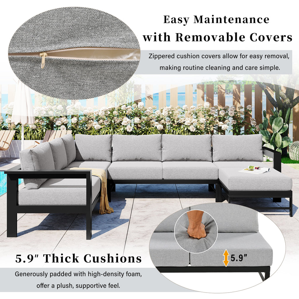 U-Shaped Outdoor Sectional Sofa Set