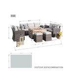 Arthur 7 -Piece Wicker Patio Sofa Conversation Set with Tan Cushions