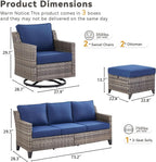 Outdoor Patio Furniture Set 5-Piece All Weather Wicker