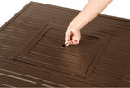 Square 32 In. X 32 In. Aluminum Propane Fire Pit Table with Glass Beads, Two Covers, Lid, 37,000 Btus in Brown Finish