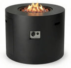 32" Propane Fire Pit Table round Smokeless W/Lid Alloy Steel Outdoor Gas Firepit Table 50,000 Btus Includes Lava Rocks and Weatherproof Cover for Wooden Deck Backyard and Pool (Black)