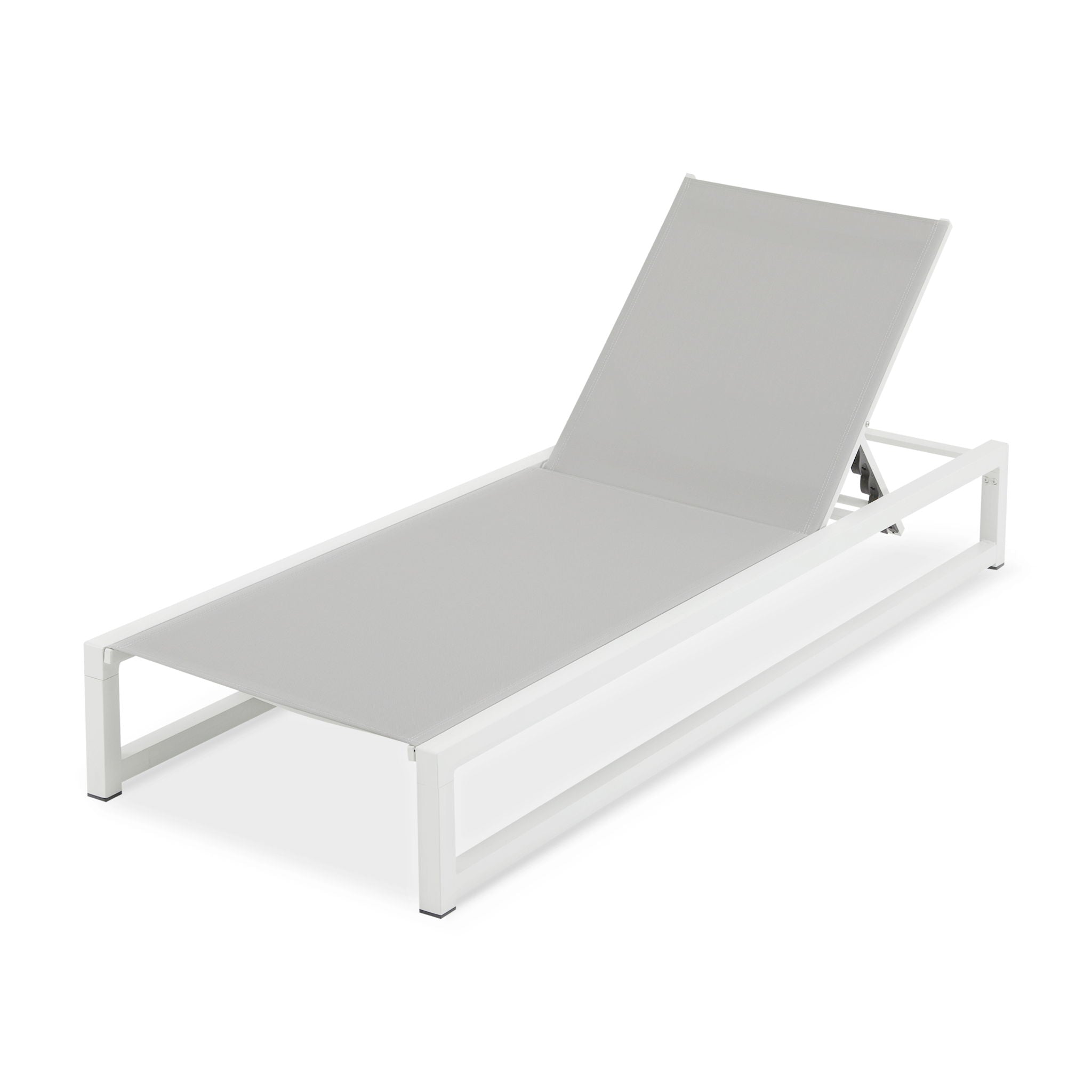 HouseOfZazla | Outdoor Chaise Lounge with 5 Reclining Positions | Aluminum Frame