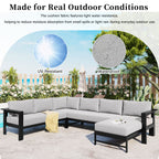 U-Shaped Outdoor Sectional Sofa Set
