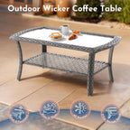 5 Piece Outdoor Patio Furniture Set With Swivel Rocker Chairs Light Gray