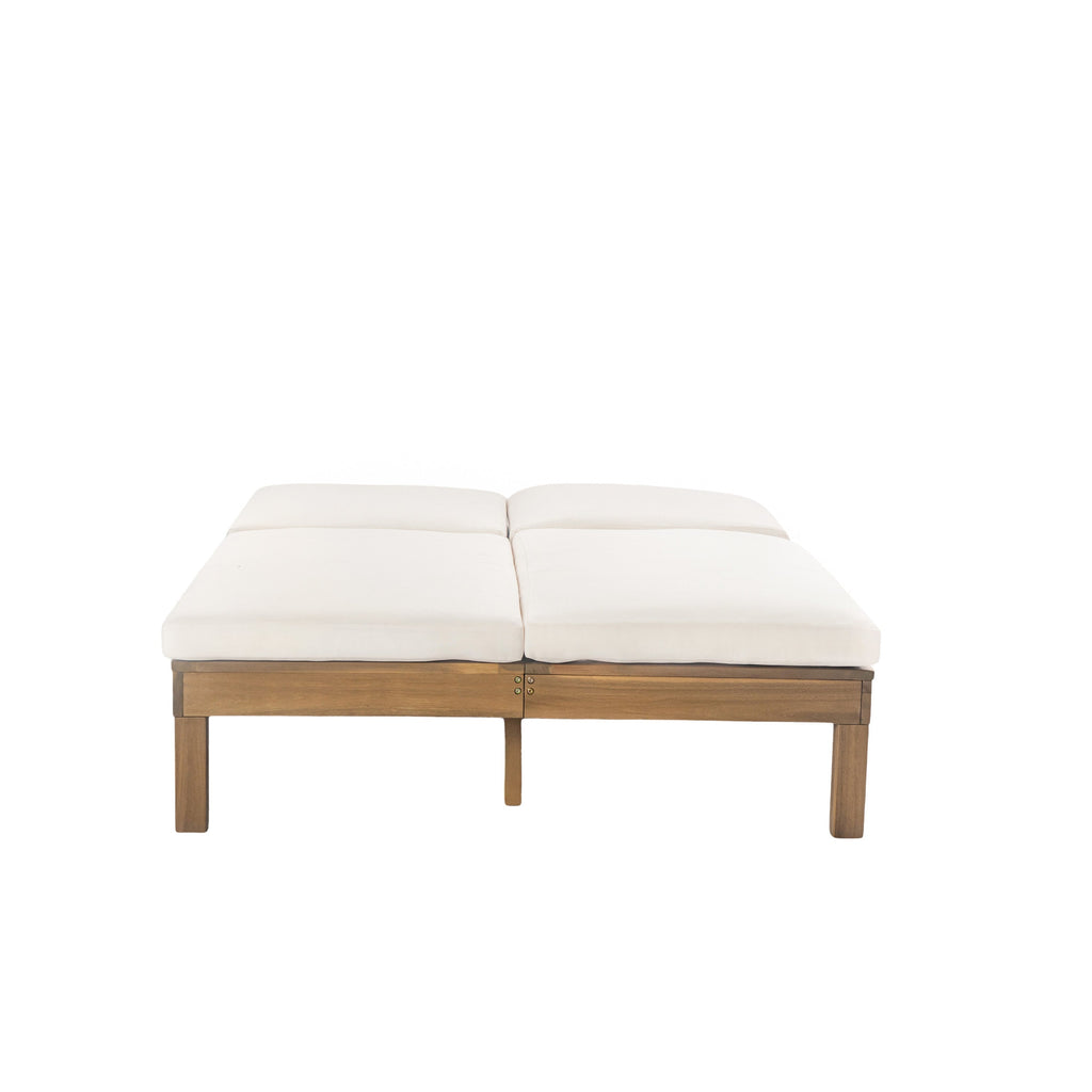 5-Position Adjustable Backrest Double Chaise Lounge Outdoor