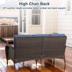 Outdoor Fire Pit Conversation Set, 3-Seat Sofa & Chairs Patio Furniture Set