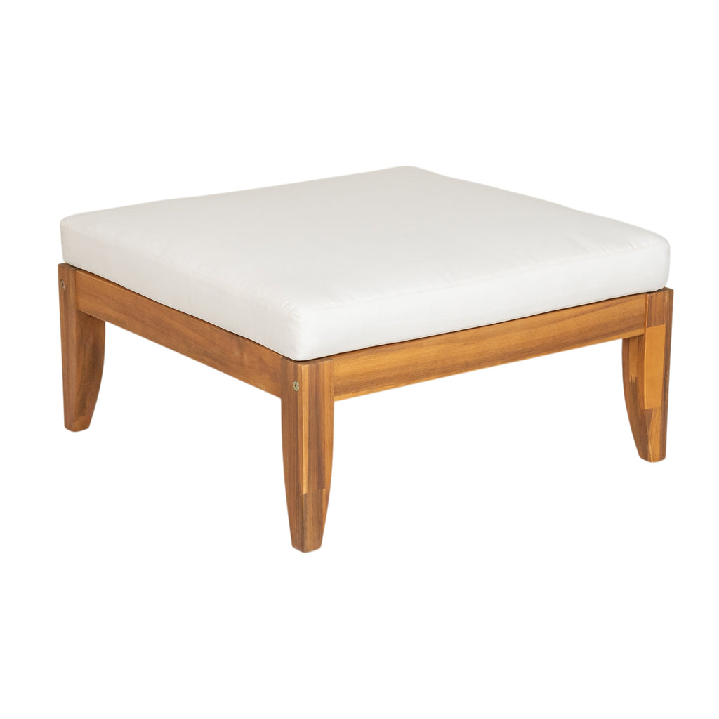 6- Piece Acacia Wood Outdoor Modular Sectional with Daybed and Tea Table