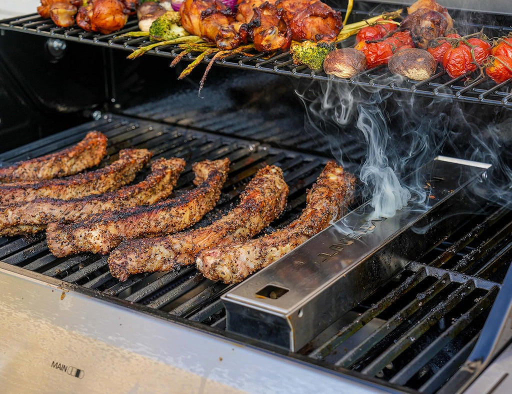 77352 6-Burner Stainless Steel Cabinet Style Propane Gas Grill with Smoke Box(2 Items)
