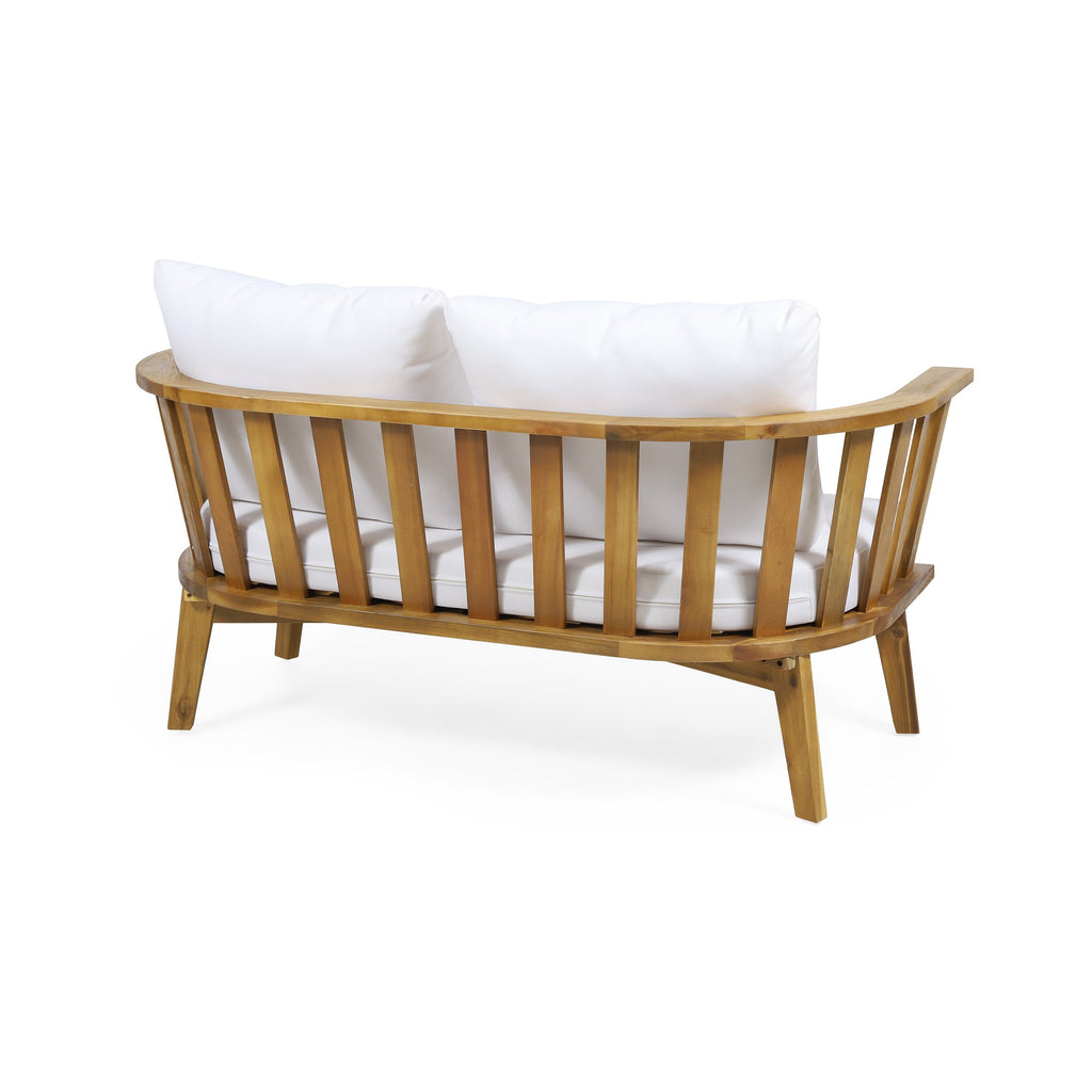 4-Piece Acacia Wood Patio Furniture Set with Cushions