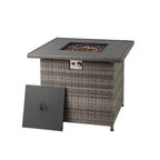 32.5 In. 5,000 BTU Propane Fire Pit Table with Tempered Glass Top, Gray