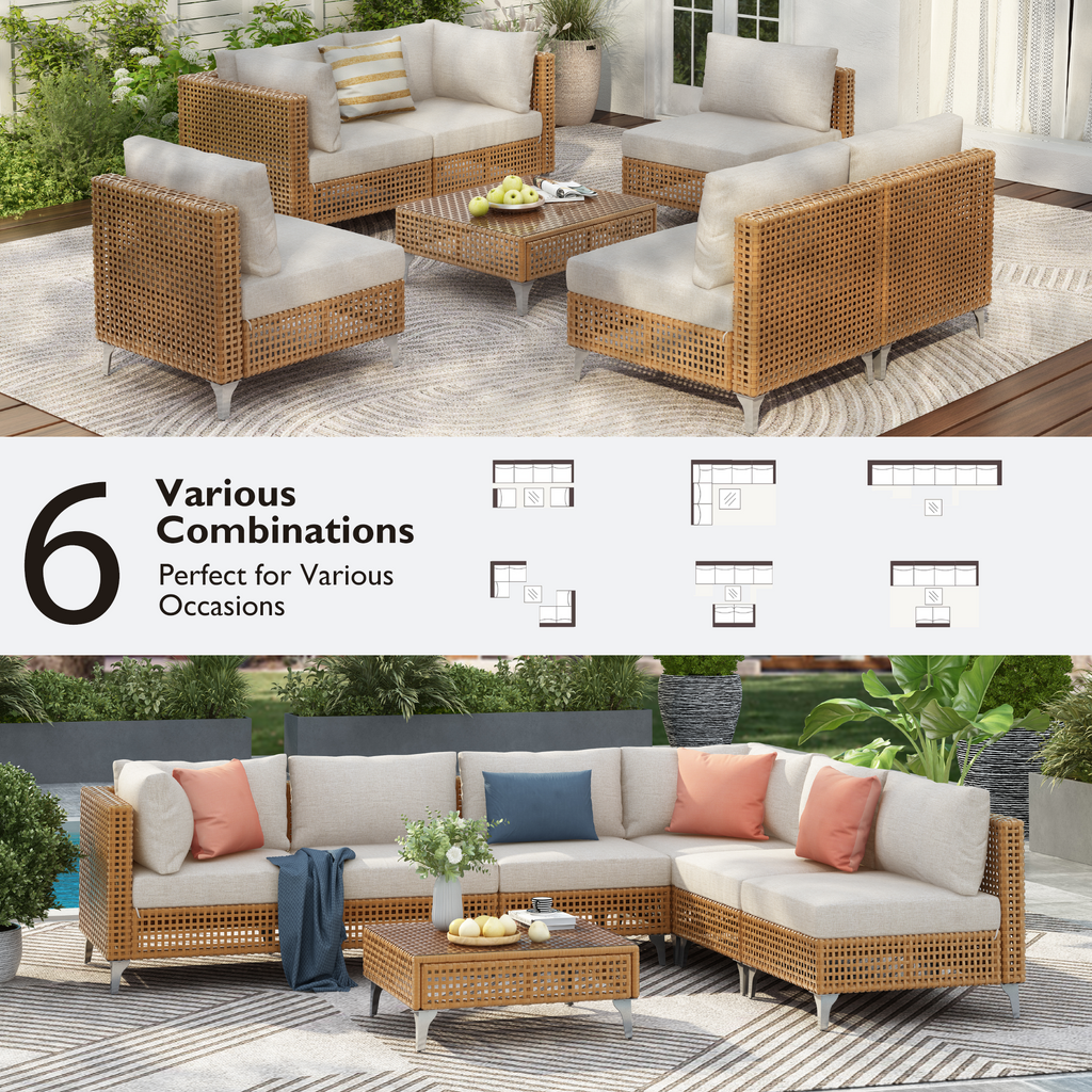 7-Piece Wicker Patio Furniture Set