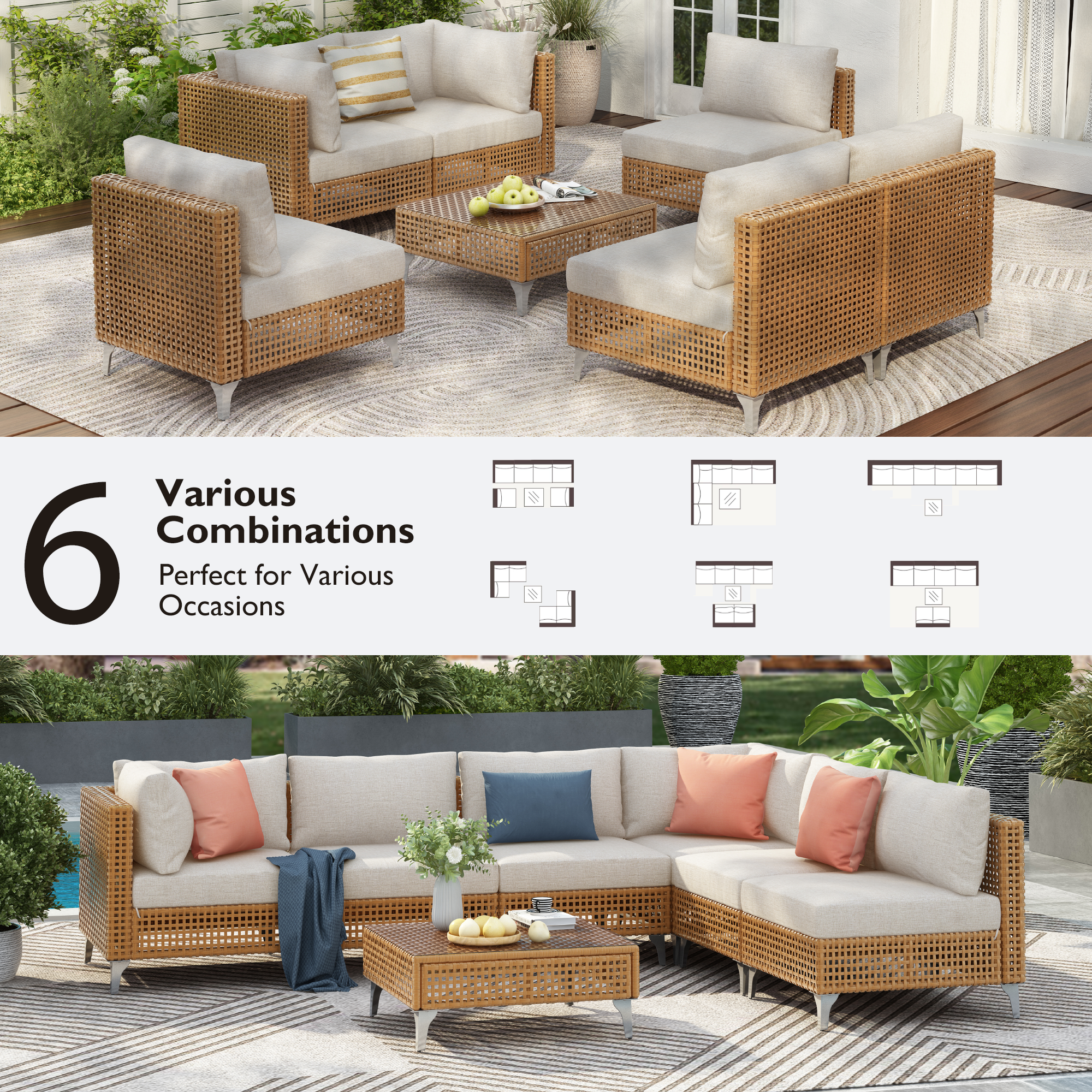 7-Piece Wicker Patio Furniture Set