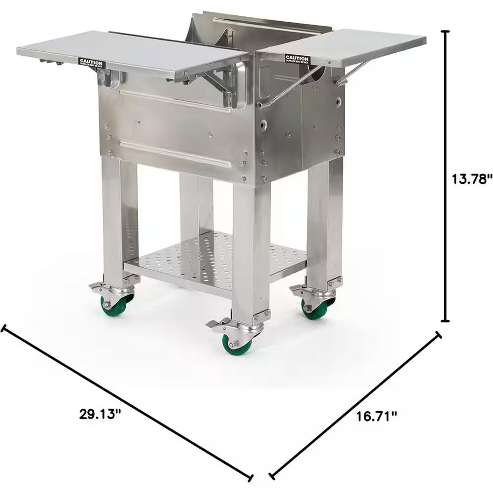 Rolling Grill Cart – Fits GMG Trek & Trek 2.0 Pellet Grills – Easy Mobility & Storage – Powder-Coated Steel – Black