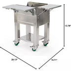 Rolling Grill Cart – Fits GMG Trek & Trek 2.0 Pellet Grills – Easy Mobility & Storage – Powder-Coated Steel – Black