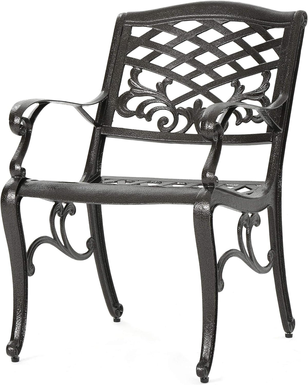 Sarasota Outdoor Cast Aluminum Outdoor Chairs, 2-Pcs Set, Hammered Bronze