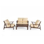 4- Piece Outdoor Sofa Set with Cushions and Coffee Table