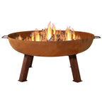 Rustic 34 In. X 15 In. round Large Cast Iron Wood-Burning Fire Pit Bowl