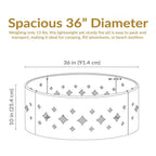 36 In. round Heavy-Duty Steel Diamond Wood Burning Fire Pit Ring