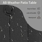 5- Piece Outdoor Patio Dining Set with Stackable Metal Chairs and Round Table