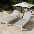 Outdoor Patio Chaise Lounge with 5 Reclining Positions