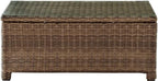 Bradenton 5-Piece Outdoor Sofa Patio Furniture Set, Wicker Conversation Sets for Porch, Brown with Sand Cushions