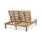 5-Position Adjustable Backrest Double Chaise Lounge Outdoor