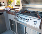 Bullet by Bull Yukon 5 Burner Outdoor Kitchen Grill, Built-In Gas Grill with 75,000 Btus of Heat, 304 Stainless Steel, Cast Iron Heat Treated Reliabull Bar Burners and Piezo Igniters