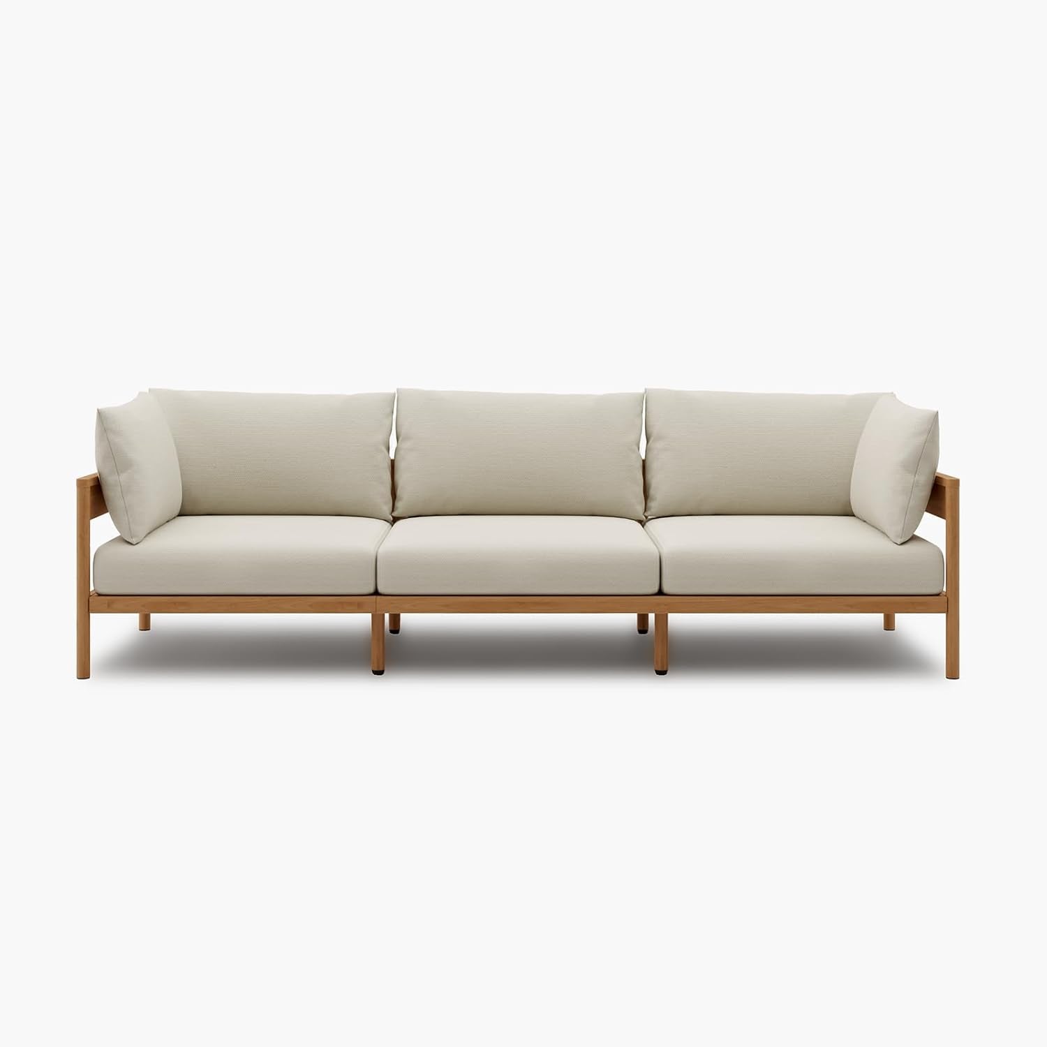 Modern Outdoor Patio Furniture Set, All-Weather Aluminium Conversation Sectional Sofa with Thick Cushions for Backyard, Garden, Porch, Couch, Beige