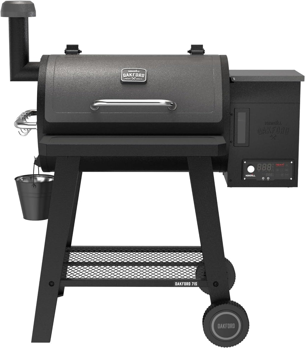 Oakford 715 Wood Pellet Grill with 715 SQ in Cooking Area, Steel Wire Grates, I-Site View Indicator, Heavy Duty Pellet Smoker Grill with Bluetooth Connectivity - 910-0508