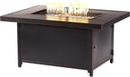 Rectangular 48 In. X 36 In. Aluminum Propane Fire Pit Table, Glass Beads, Two Covers, Lid, 57,000 Btus in Copper Finish Black
