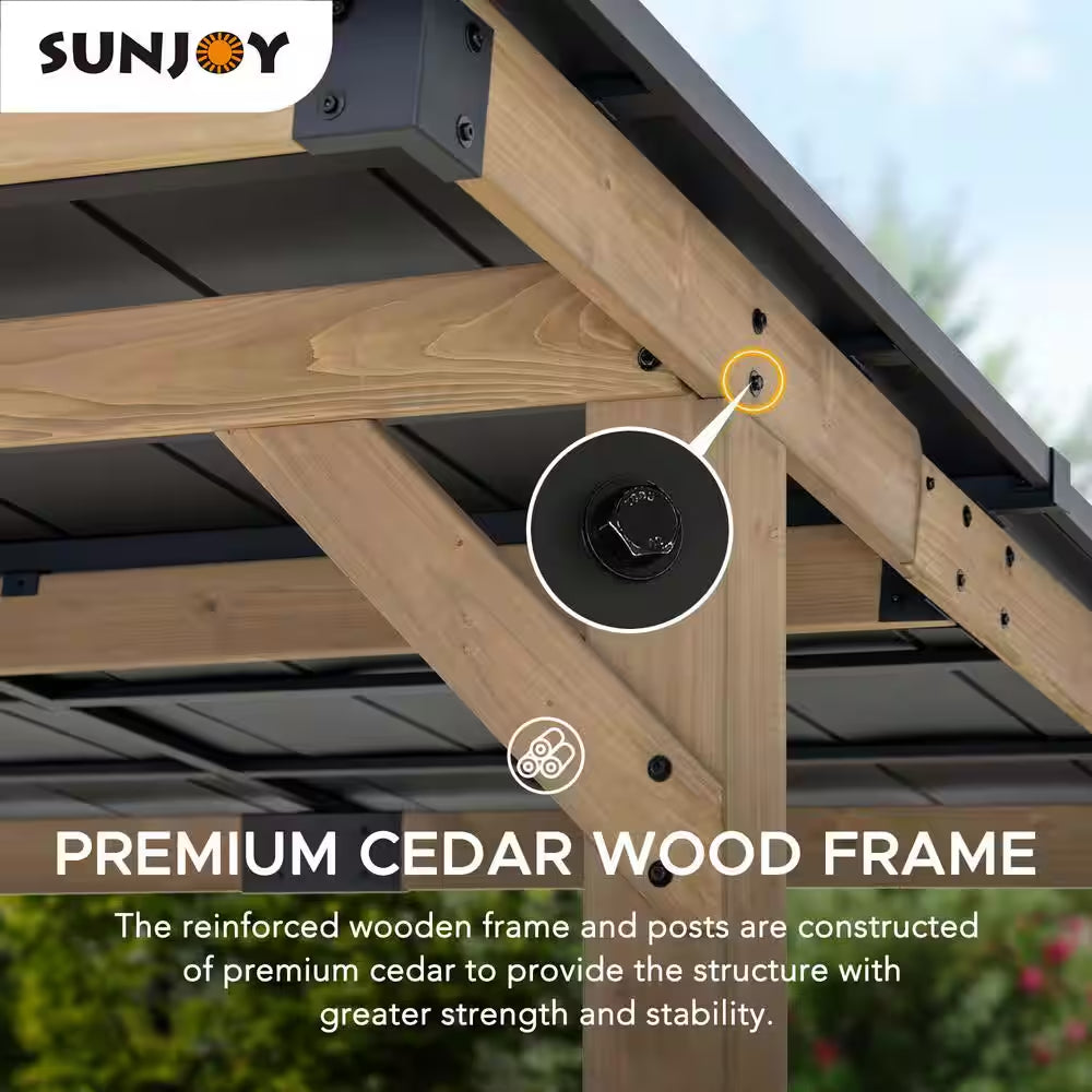 10 Ft. X 12 Ft. Gazebo, Outdoor Patio Wooden Frame Grill Gazebo Backyard BBQ