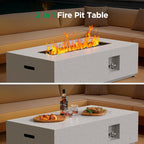 43Inch Propane Fire Pit, 50000 BTU Outdoor Gas Fire Pit Table with CSA Certification, Glass Rocks, Rectangular Heater for Patio, Backyard, Deck, Balcony, with Waterproof Cover & Adjustable Legs