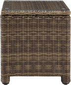 Bradenton 5-Piece Outdoor Loveseat Patio Furniture Set, Wicker Conversation Sets for Porch, Brown with Sangria Cushions