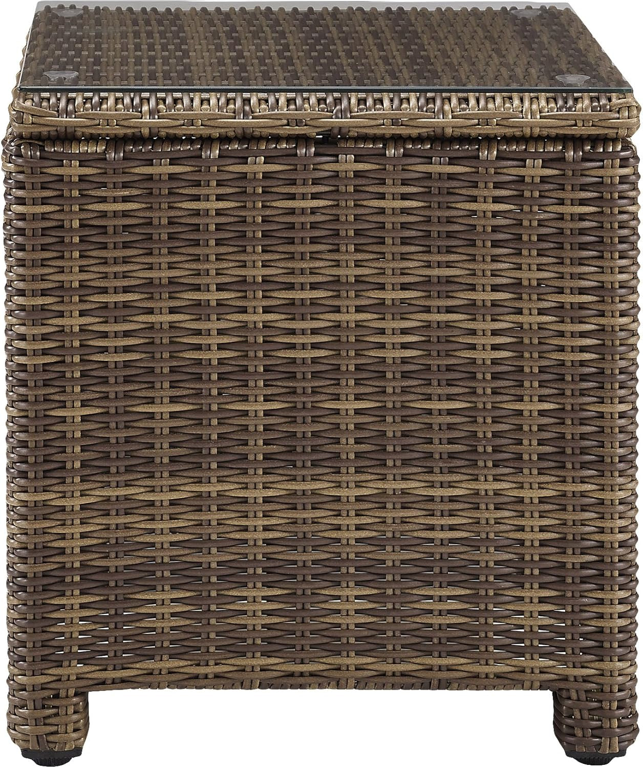 Bradenton 5-Piece Outdoor Loveseat Patio Furniture Set, Wicker Conversation Sets for Porch, Brown with Sangria Cushions